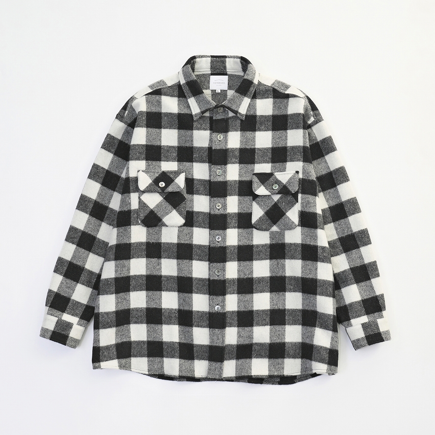 WOOL CHECK OVER SHIRTS *ブラック*