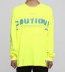 ”CAUTION” Longsleeve T-shirt[ FRC249 ] *ライトイエロー*