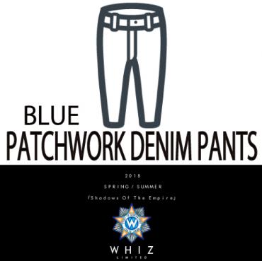 PATCHWORK DENIM PANTS [BLUE]