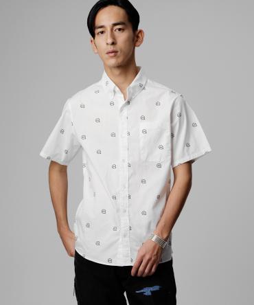 icon pattern short sleeve shirt *ホワイト*
