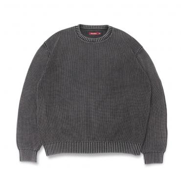 Garment Dye Rib Knit Sweater *ブラック*