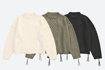 BIG CABLE KNIT *オリーブ*