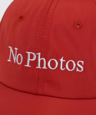No Photos Embroidery Six Panel Cap [FRA382]*レッド*