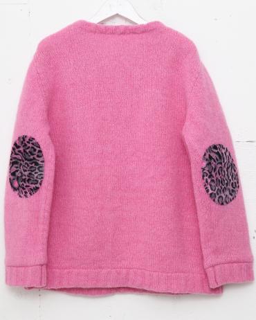 MOHAIR KNIT *ピンク×ピンク系ヒョウ柄*