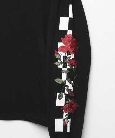 F/20 MOOD Rose EmbroideryLong sleeveT-shirt*ブラック*