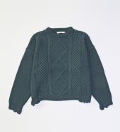 DAMEGE CABLE KNIT *グリーン*