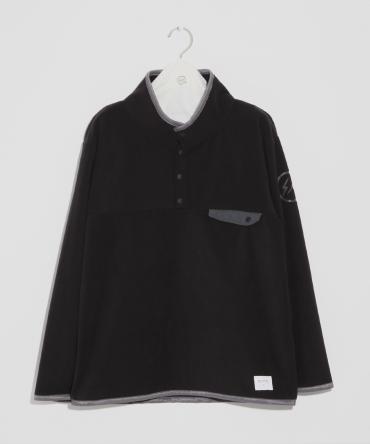 Icon half snap fleece pullover *ブラック*