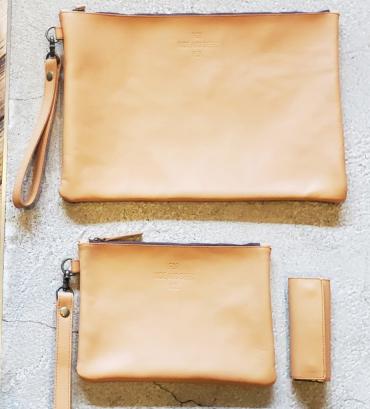 Leather Clutch Bag(L)   *ベージュ*