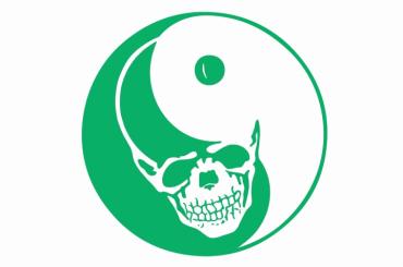 Skull yin yang Long-sleeve tee   *パープル/グリーン*