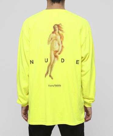 Pixelated Nude Long sleeve T-shirt[ FRC593 ]*イエロー*