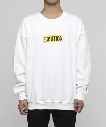 ”CAUTION”Embroidery Sweatshirt[ FRC355 ] *ホワイト*