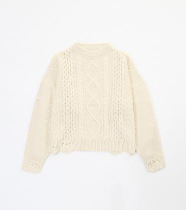 BIG CABLE KNIT *オフホワイト*