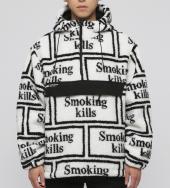 Smoking kills Logo Boa Anorak Jacket[FRJ047]*ホワイト*