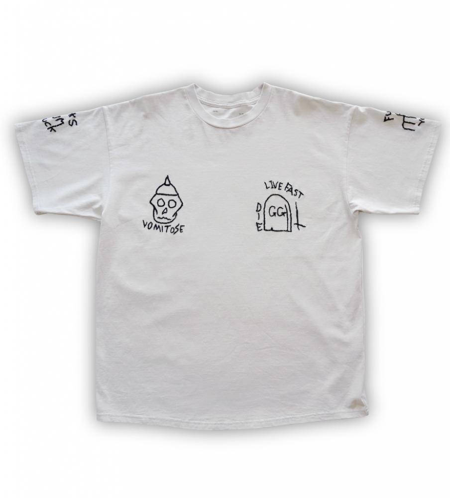 Hand-embroidery Tee   *ライトグレー*