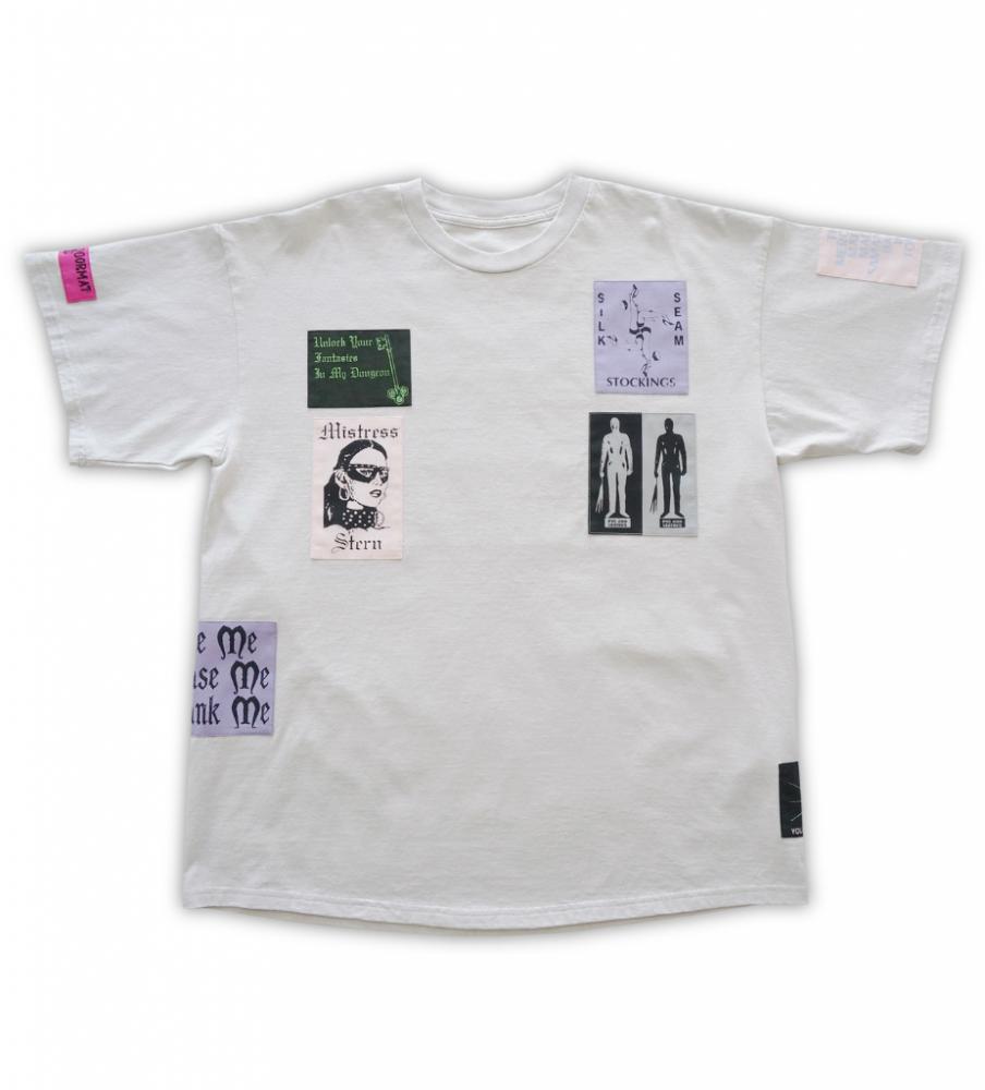 Bizarre pach Tee *ライトグレー×、マルチパッチ*
