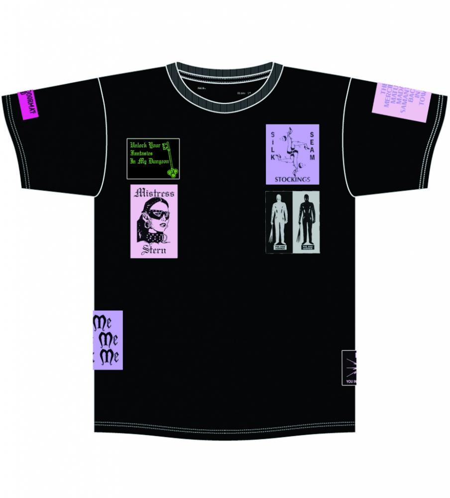 Bizarre pach Tee *ブラック×マルチパッチ*