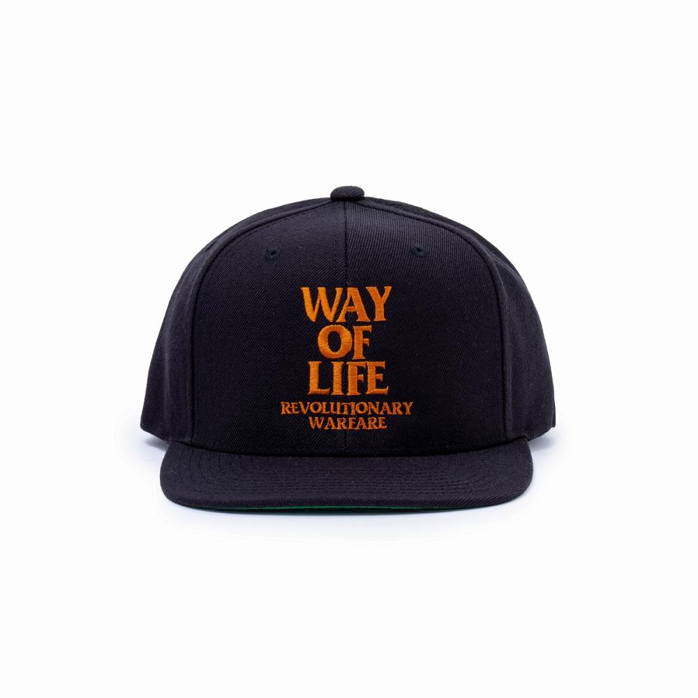 EMBROIDERY CAP (WAY OF LIFE) *BLACK/MARIGOLD*