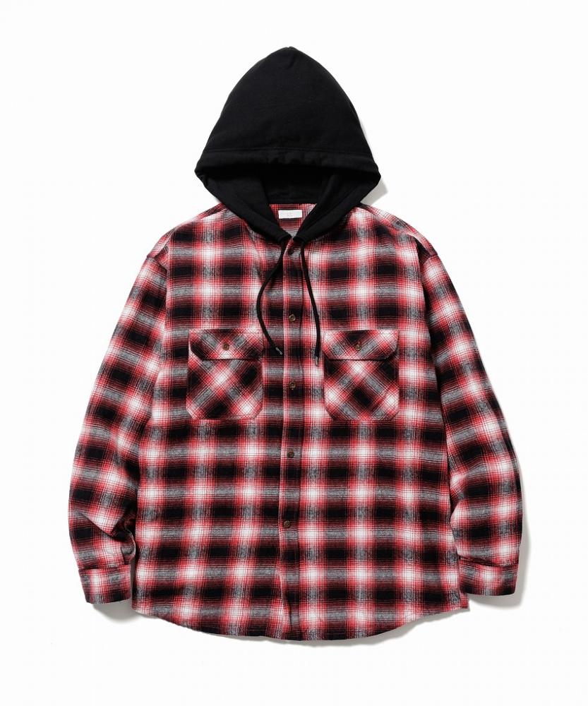 FLANNEL HOODED SHIRTS *レッド*
