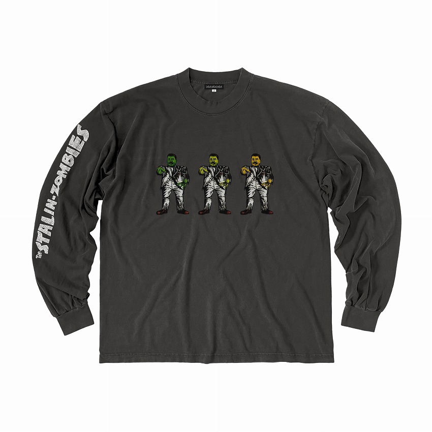 Stalin-zombies print long sleeve tee *Charcoal*