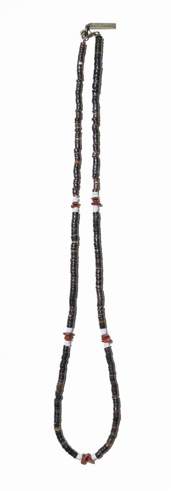 SHELL BEADS NECKLACE *ブラック×レッドブラウン*