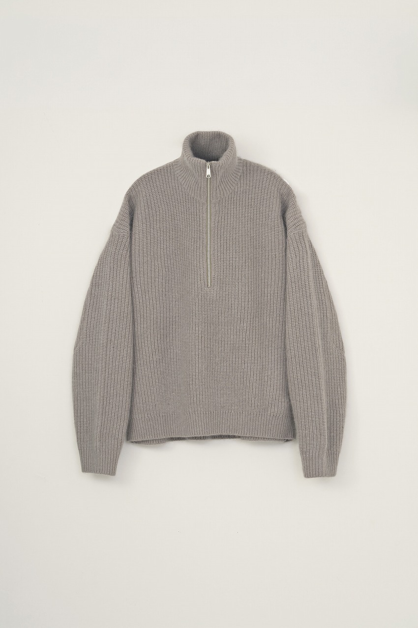 RACCON HALF ZIP KNIT / GRAIGE