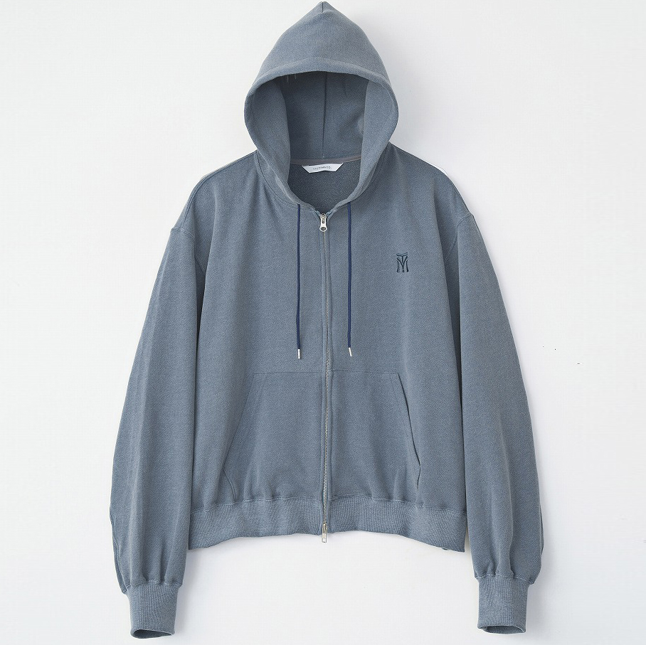 VINTAGE EFFECT SHORT ZIP PARKA *ネイビー*