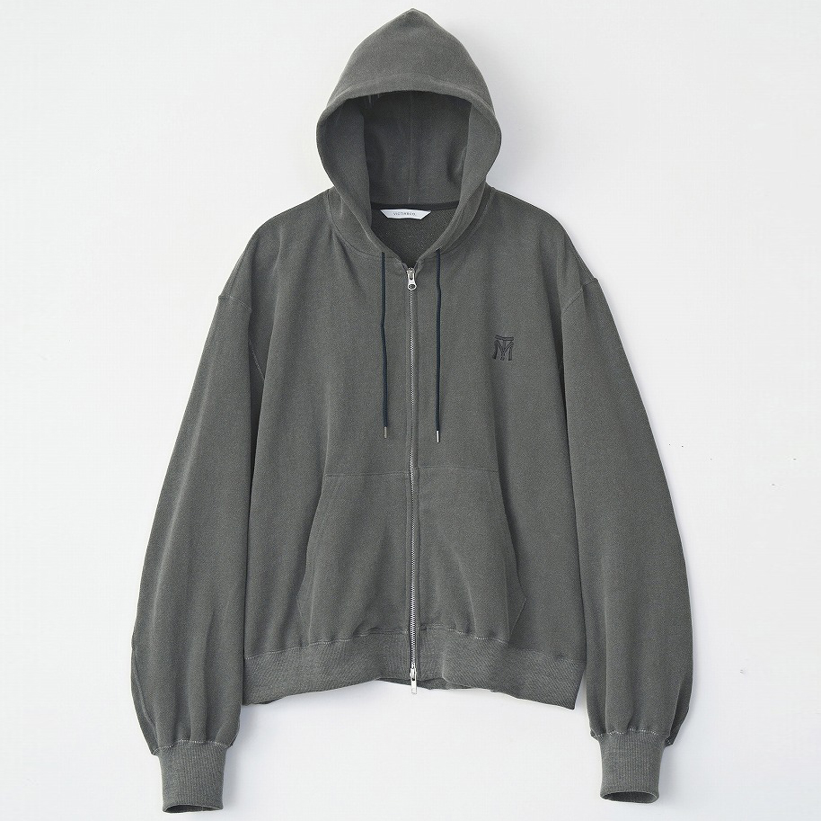 VINTAGE EFFECT SHORT ZIP PARKA *ブラック*