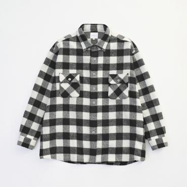 WOOL CHECK OVER SHIRTS *ブラック*