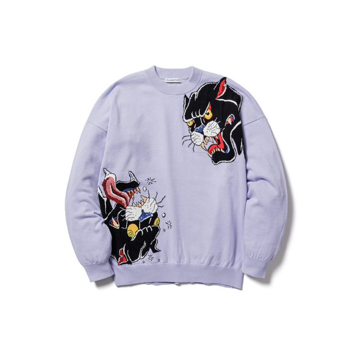 "TIGER"COTTON SWEATER *パープル*