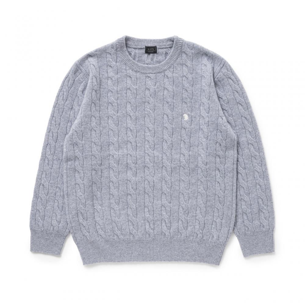 CASHMERE CABLE KNIT *グレー*