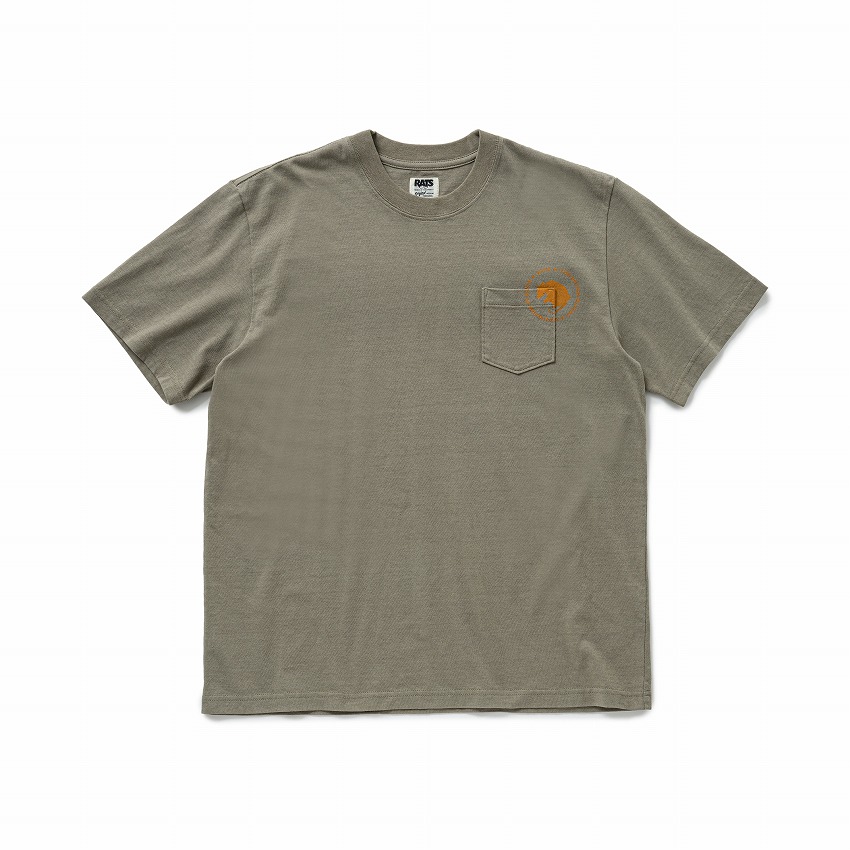 CIRCLE POCKET TEE BACK PRINT *カーキ*