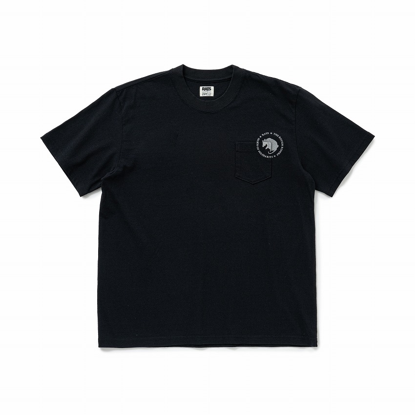 CIRCLE POCKET TEE BACK PRINT *ブラック*