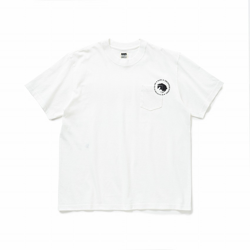 CIRCLE POCKET TEE BACK PRINT *ホワイト*