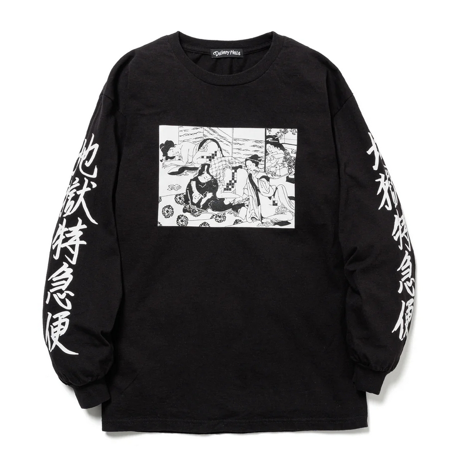 "地獄特急便”LS TEE *ブラック*