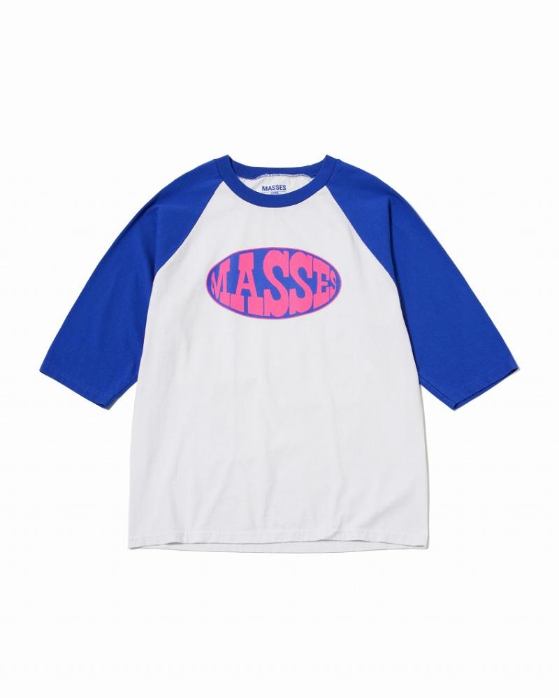 THREE QUARTER SHIRT OVAL *ロイヤル×ホワイト*