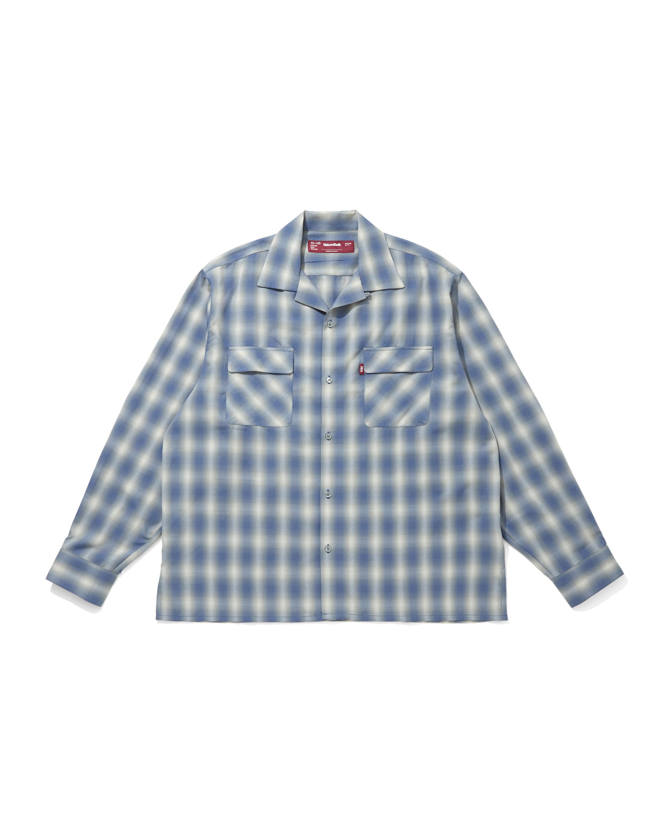 Ombre Check L/S Shirt(26aw) / BLUE