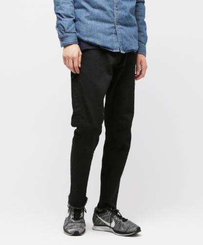 Cutoff tapered denim pants  *ブラック*
