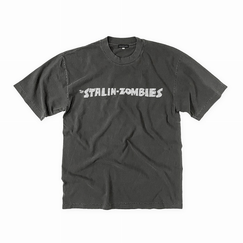 Stalin-zombies print tee   *Charcoal pigment dyed*