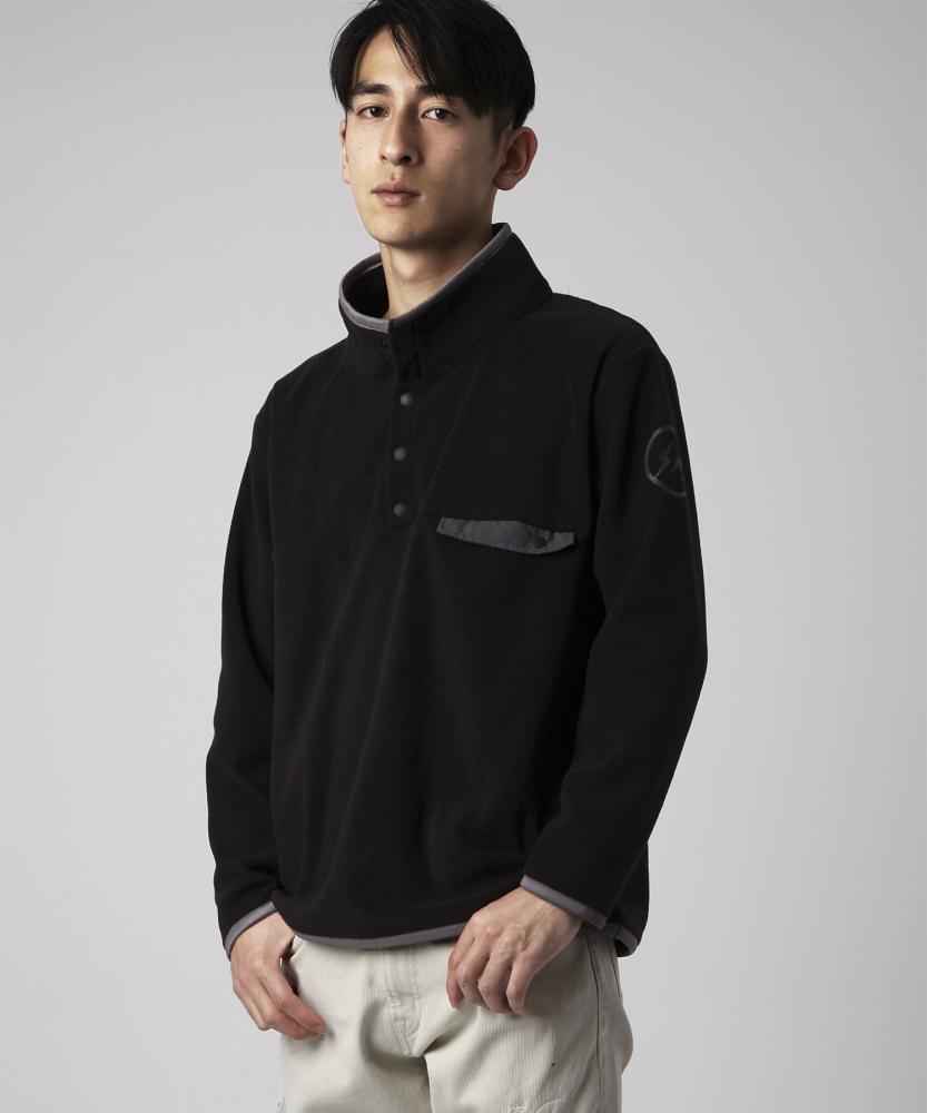 Icon half snap fleece pullover *ブラック*