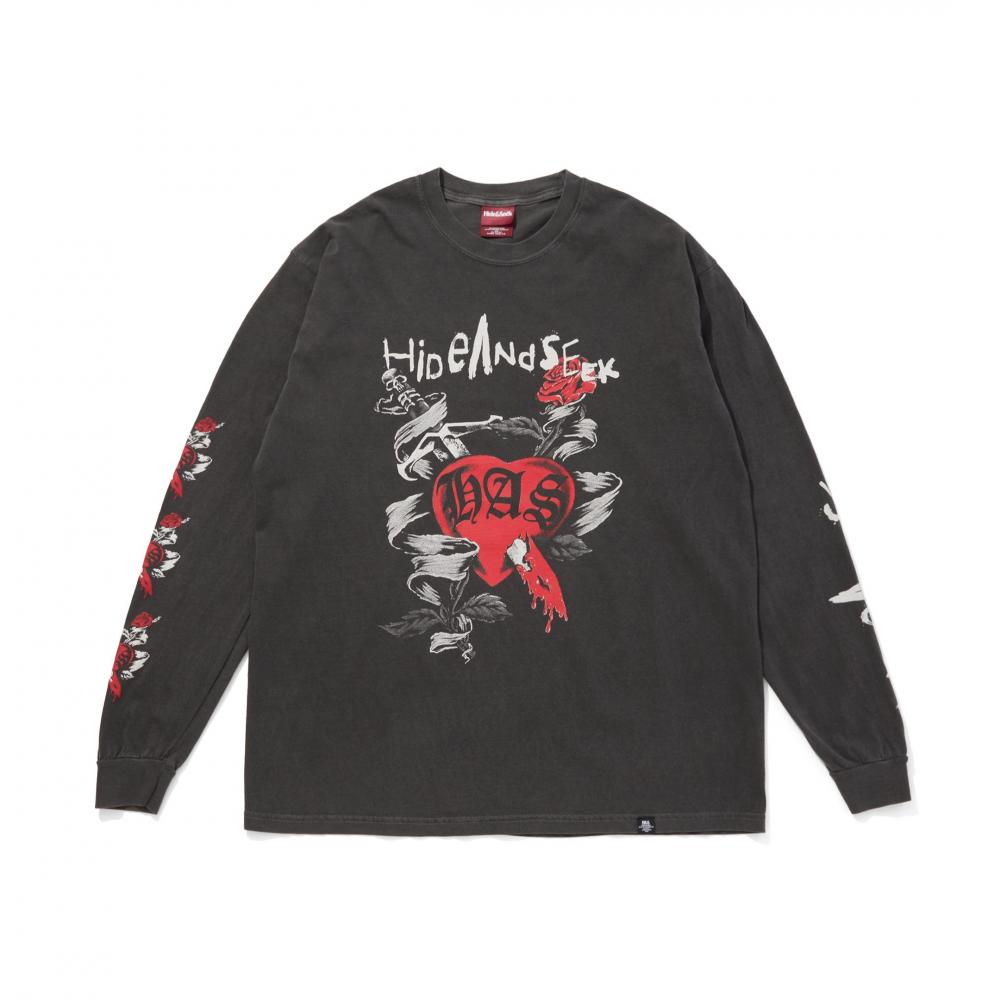 Heart And Dagger L/S Tee *ダークグレーフロント*