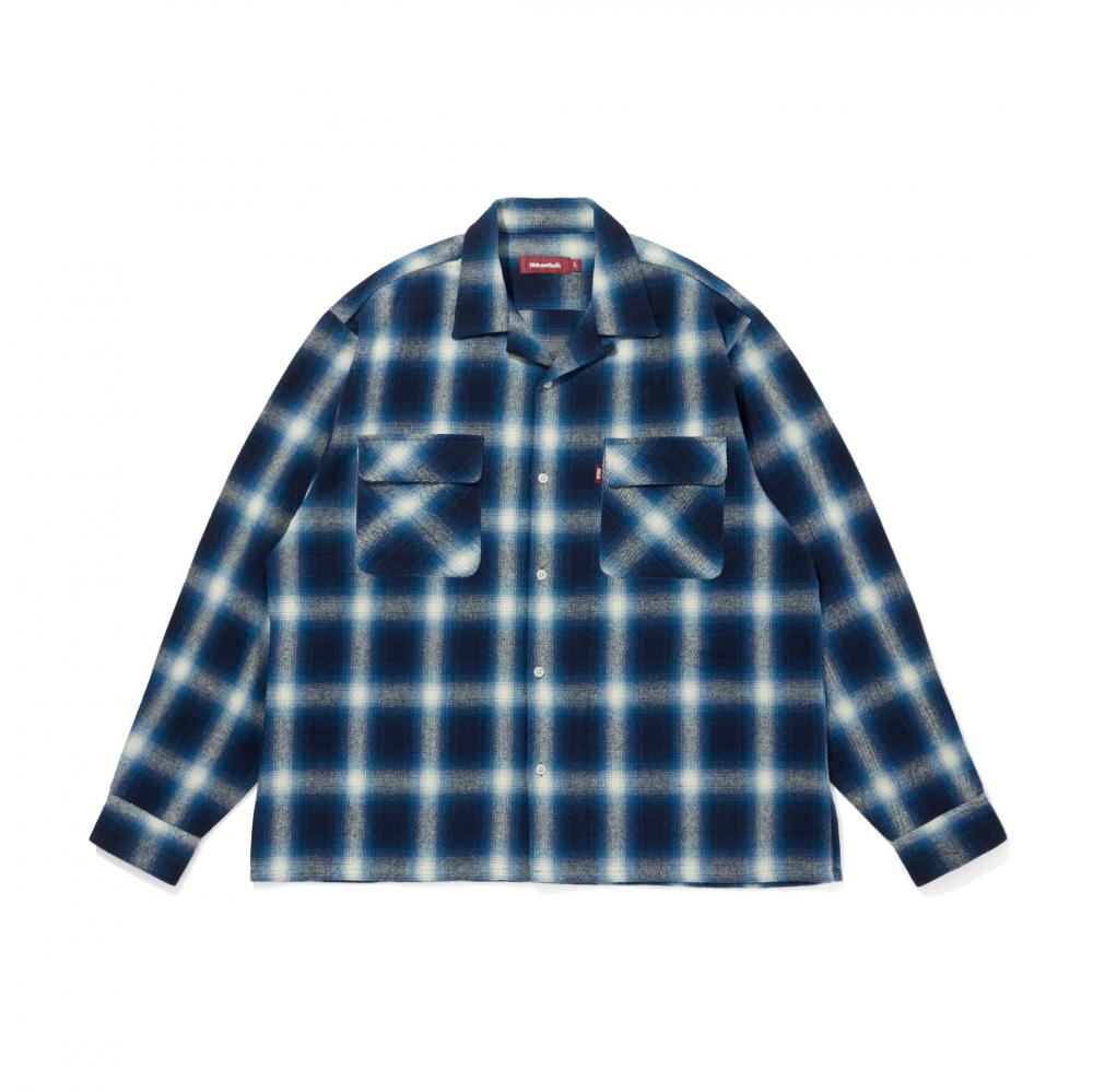 Ombre Check L/S Shirt(25aw) *ブルー*