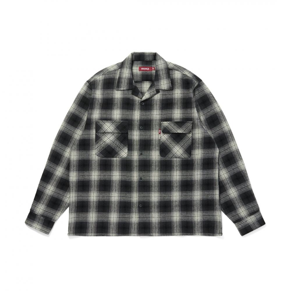 Ombre Check L/S Shirt(25aw) *ブラック*