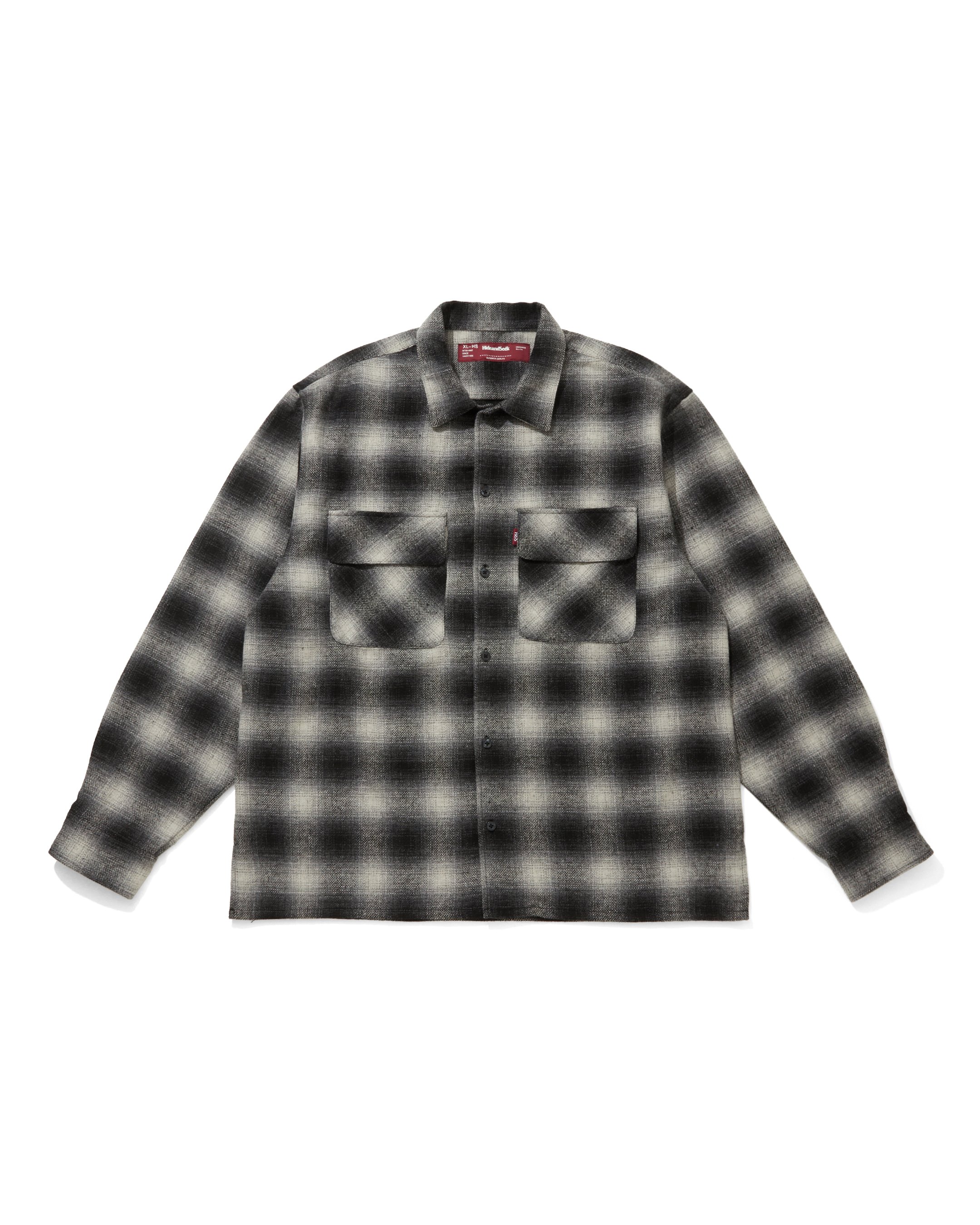 Wool Ombre Check L/S Shirt(26aw) / BLK