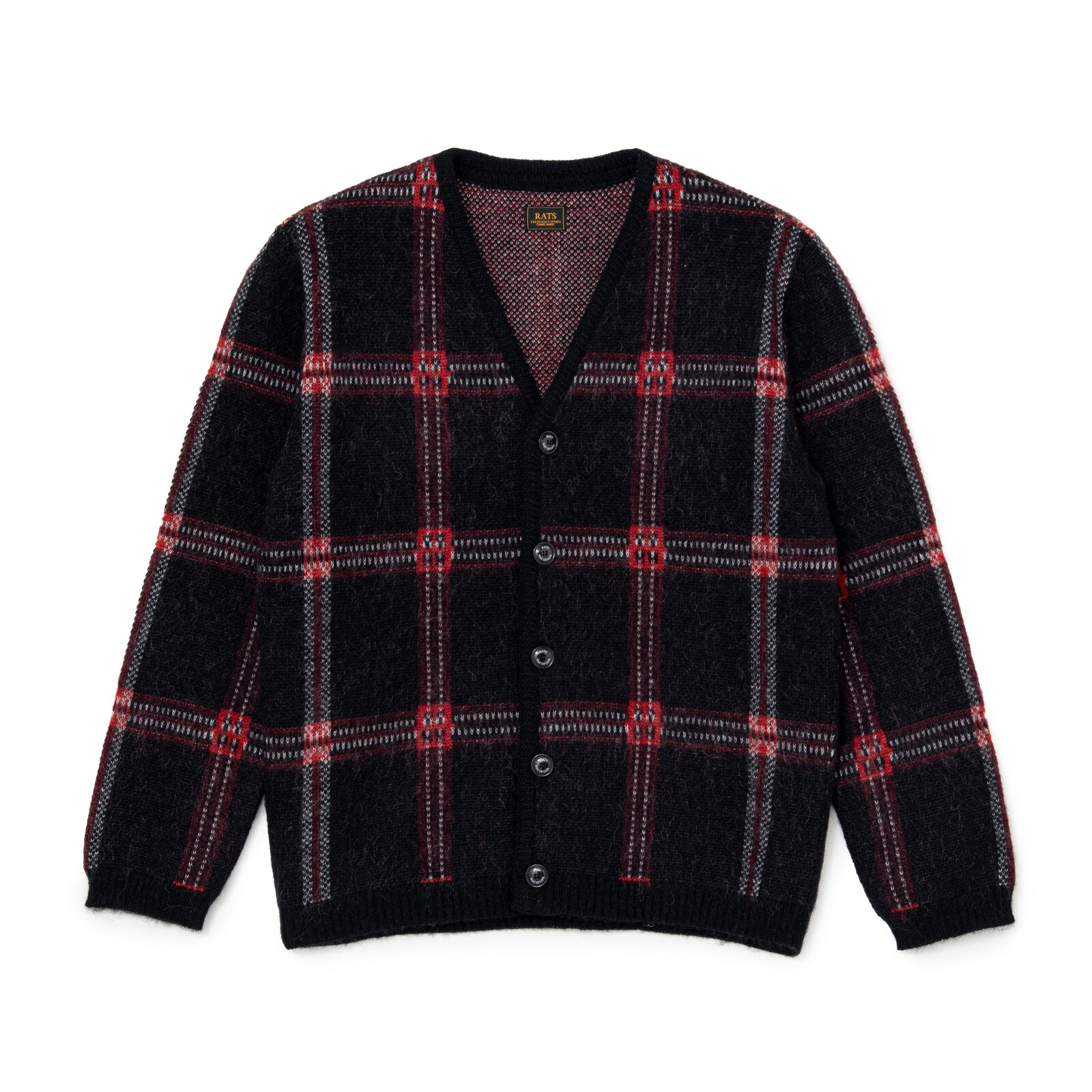 MOHAIR CHECK CARDIGAN