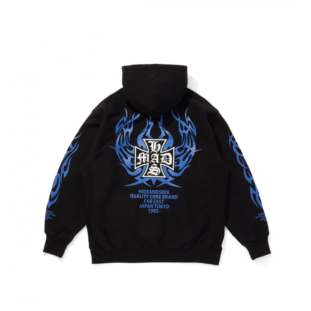MAD Hooded Sweat Shirt / BLACK×BLUE