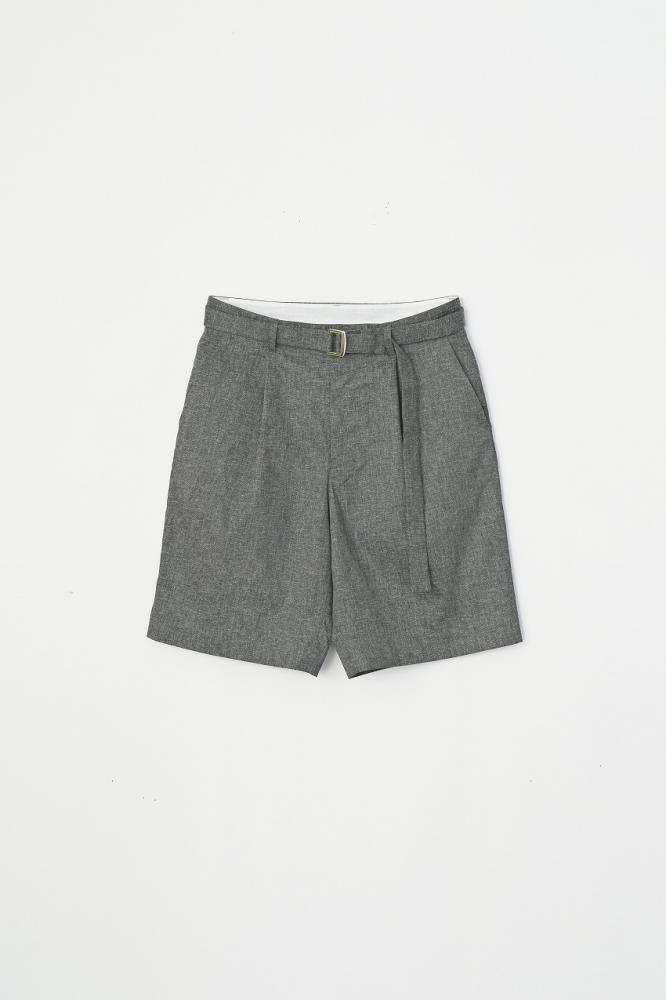 LINEN WIDE SHORTS *グレー*