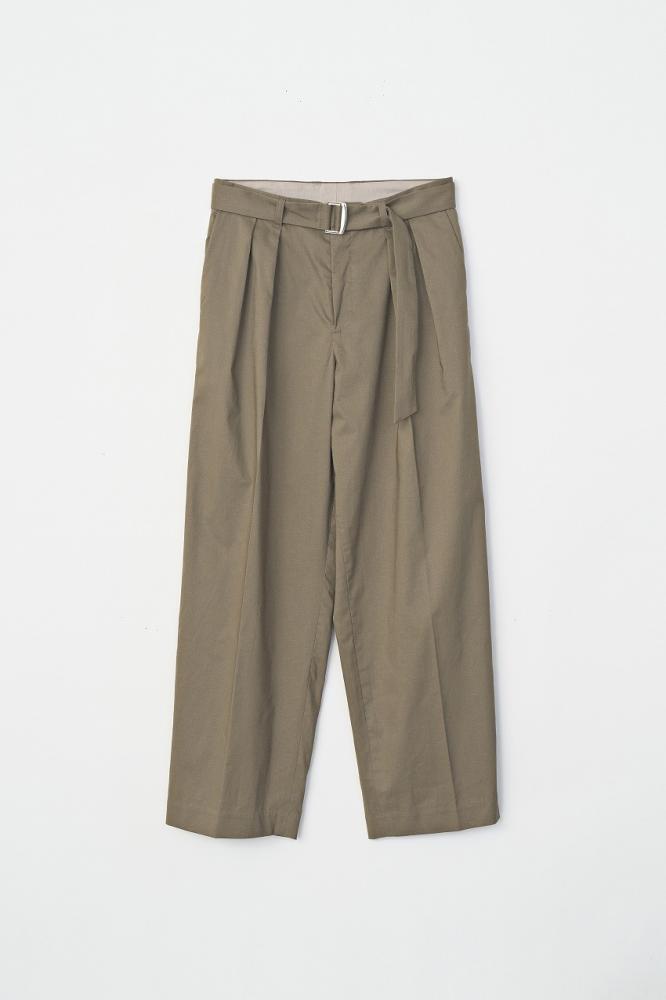 LINEN 2 TUCK SLACKS *ブラウン*