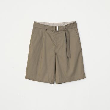 LINEN WIDE SHORTS *ブラウン*