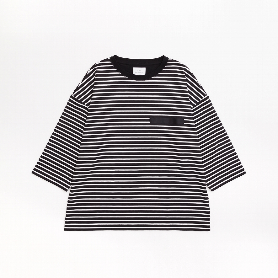 7 SLEEVE BORDER TEE *ブラック×ホワイト*