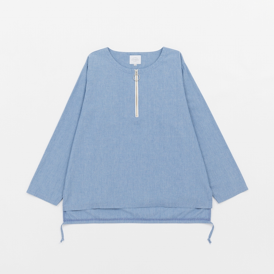 NO COLLAR CHAMBRAY SHIRTS *ブルー*